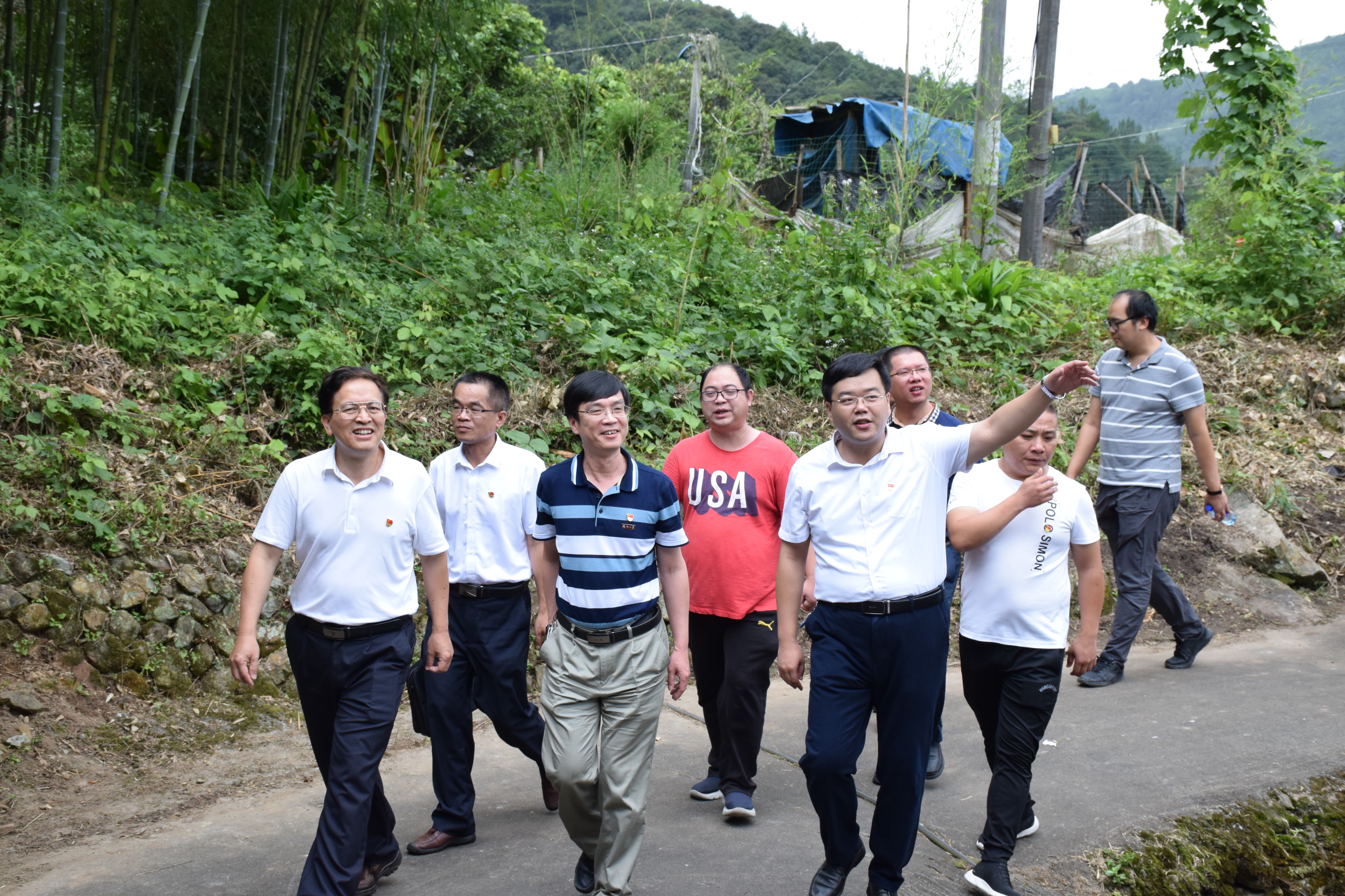 01领导一行来到莱山村 01领导一行来到莱山村